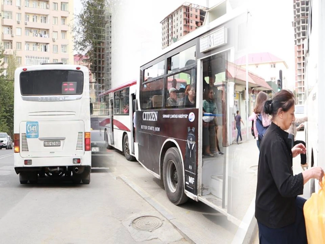 Sürüşməyə görə avtobusların sayının azaldılması narazılığa səbəb oldu - VİDEO