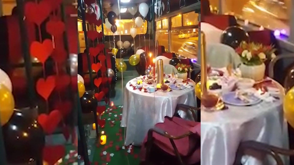 Bakıda avtobusda hind cütlüyün romantik anları - VİDEO