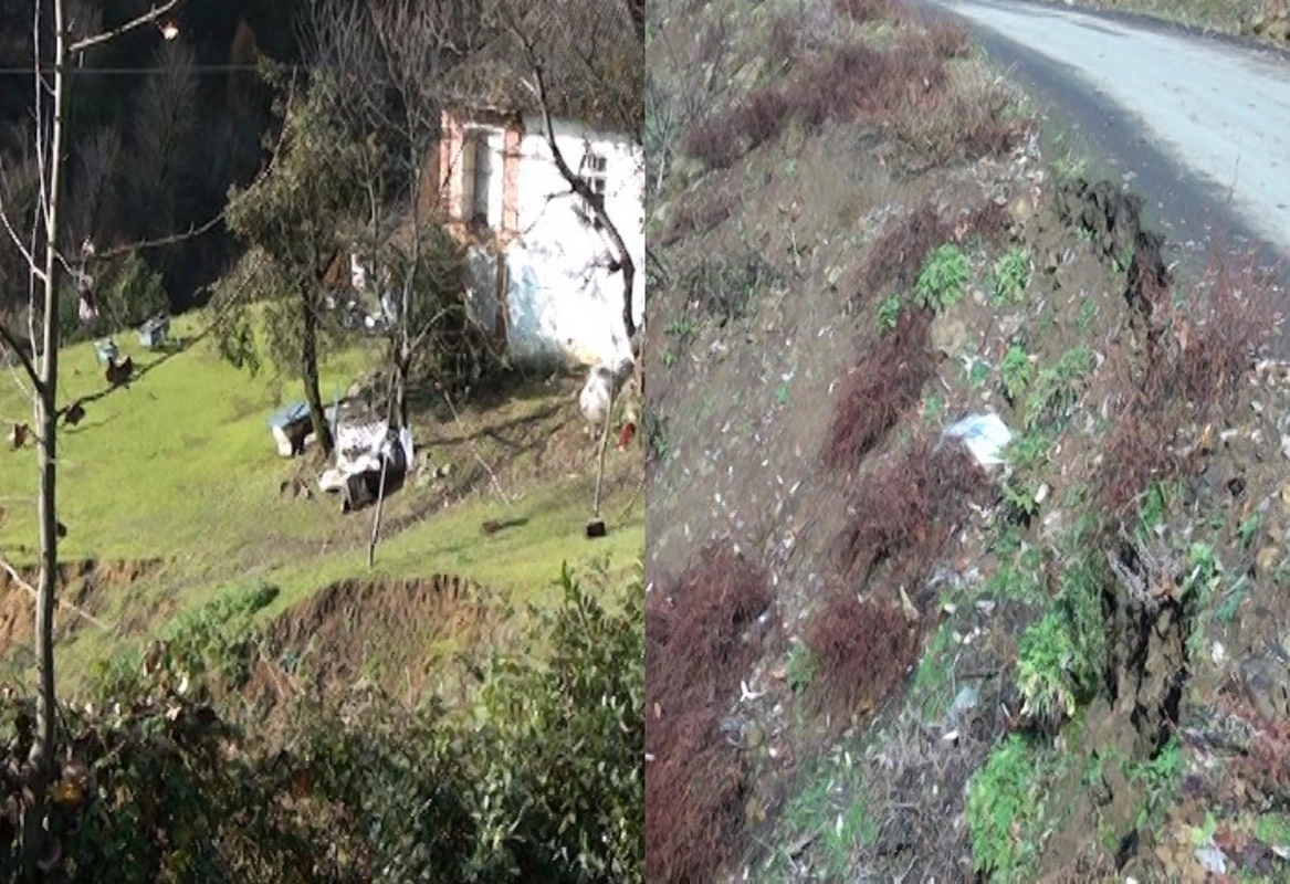 Astarada torpaq sürüşməsi: Naringi və limon ağacları torpaq altında qaldı - FOTO