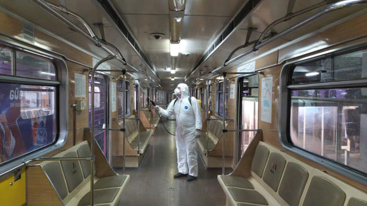 Bakı Metrosunda profilaktik koronavirus tədbirləri - FOTO