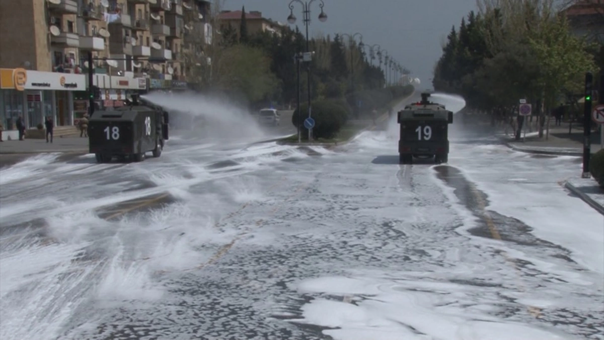 Sumqayıtda dezinfeksiya tədbirləri davam etdirilir - VİDEO