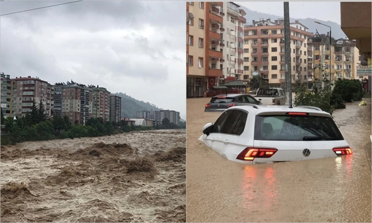 Türkiyənin Qara dəniz regionu təbii fəlakətə təslim oldu - VİDEO