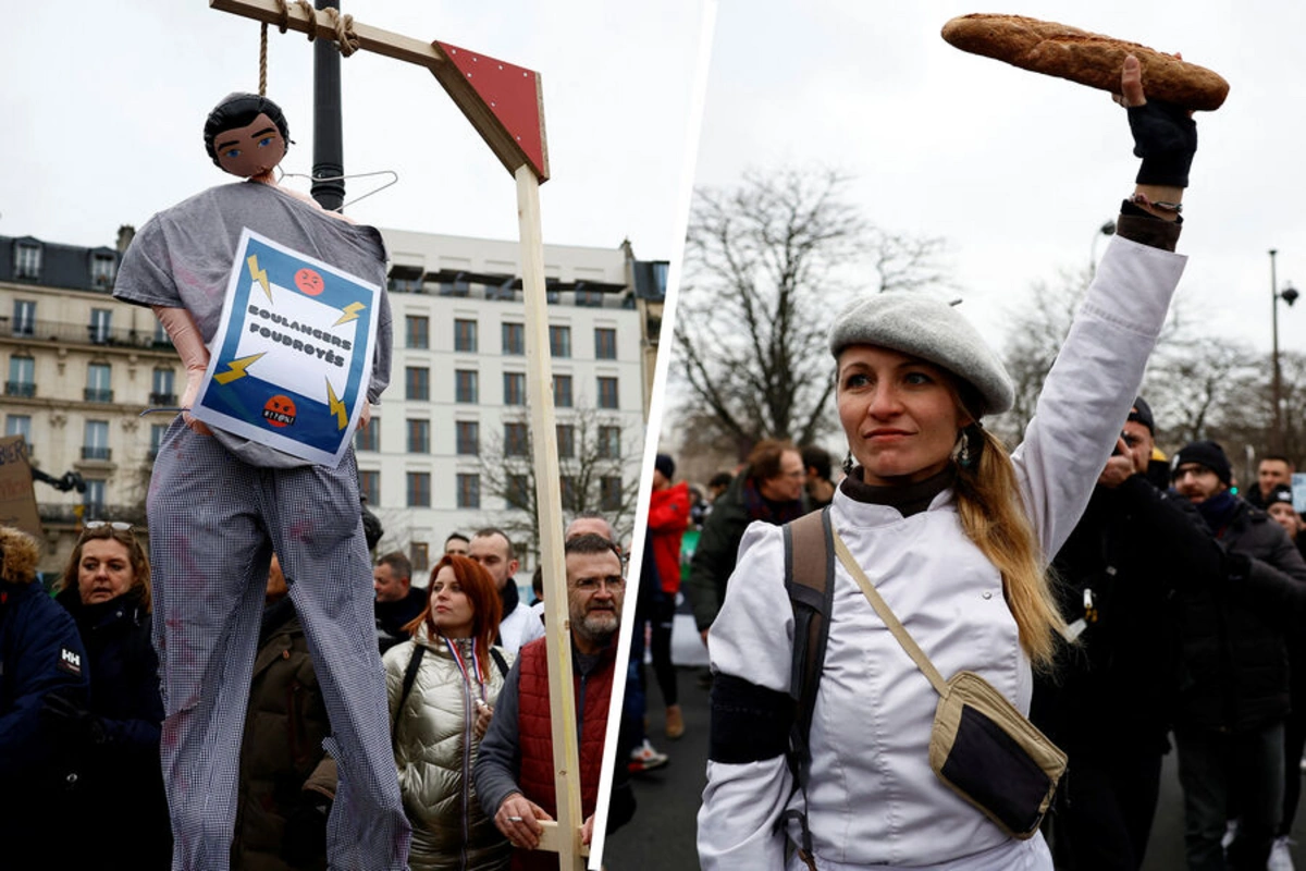 В Париже пекари вышли на акцию протеста против роста тарифов на электроэнергию