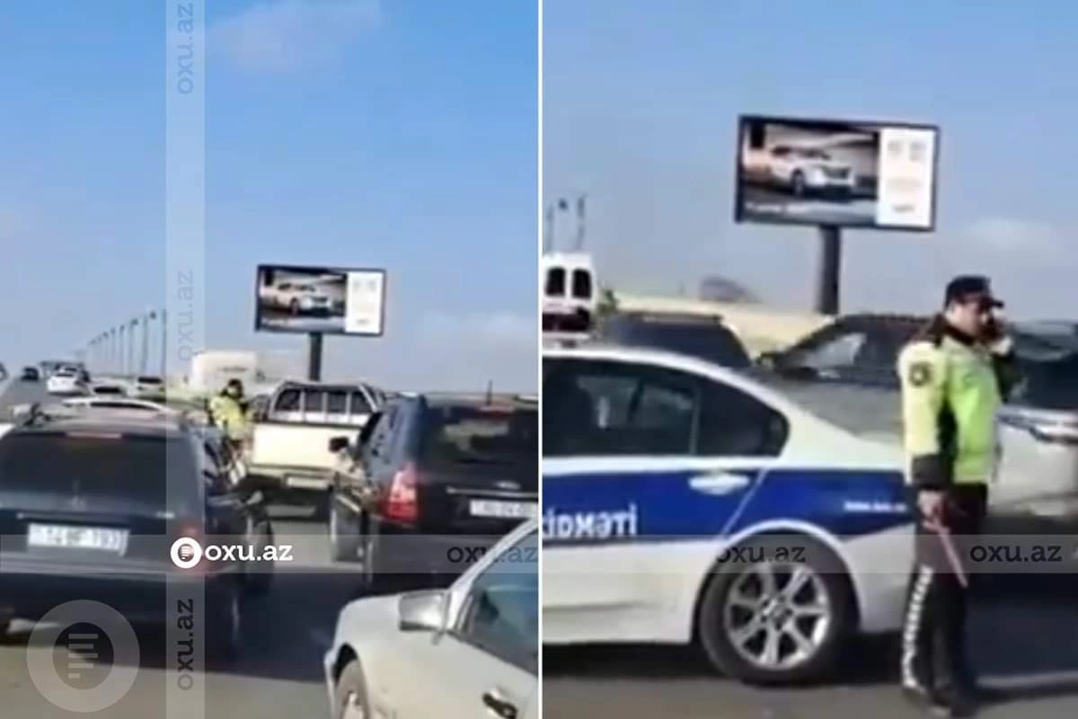 Polis tıxacın qarşısını almaq üçün yeni üsuldan istifadə edib - VİDEO