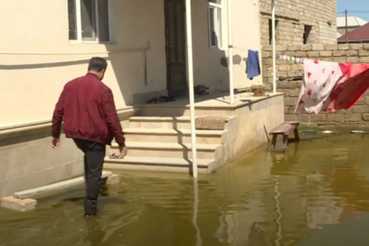 Территорию бакинского поселка затопило грунтовыми водами - ВИДЕО