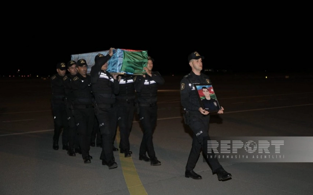 Şəhid polis serjantı Ələsgər Əsgərovun cənazəsi Naxçıvana gətirilib - FOTO/VİDEO