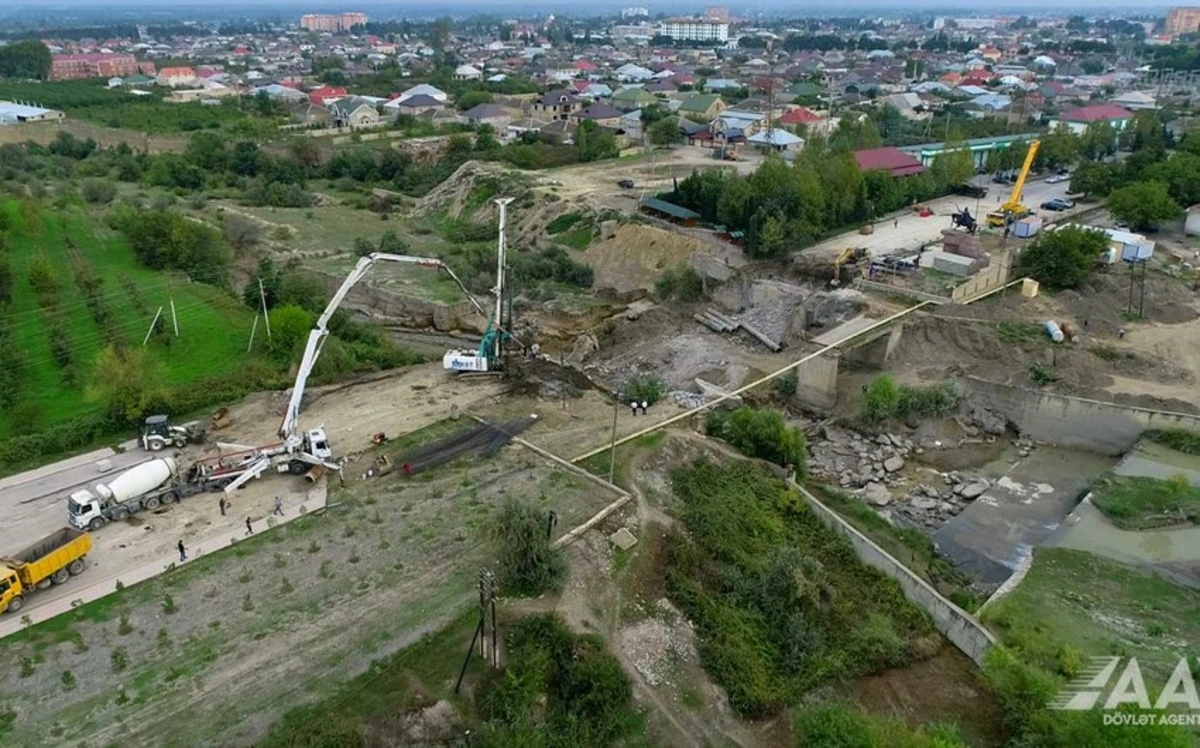 Qudyalçay üzərində yeni körpünün tikintisinə başlanılıb - FOTO