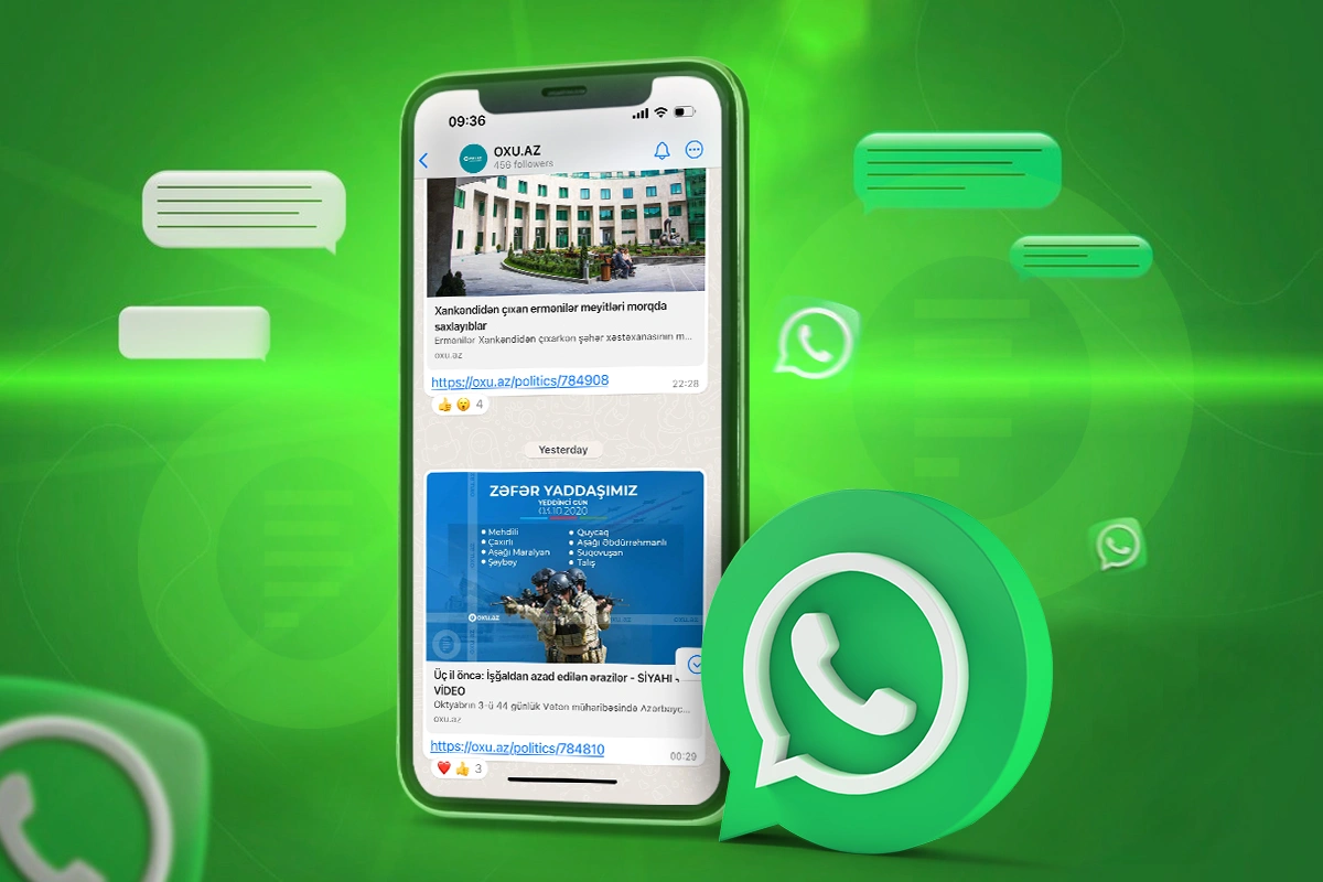 Zamanın ritmini Oxu.Az-la tut -  “WhatsApp”a gəl!