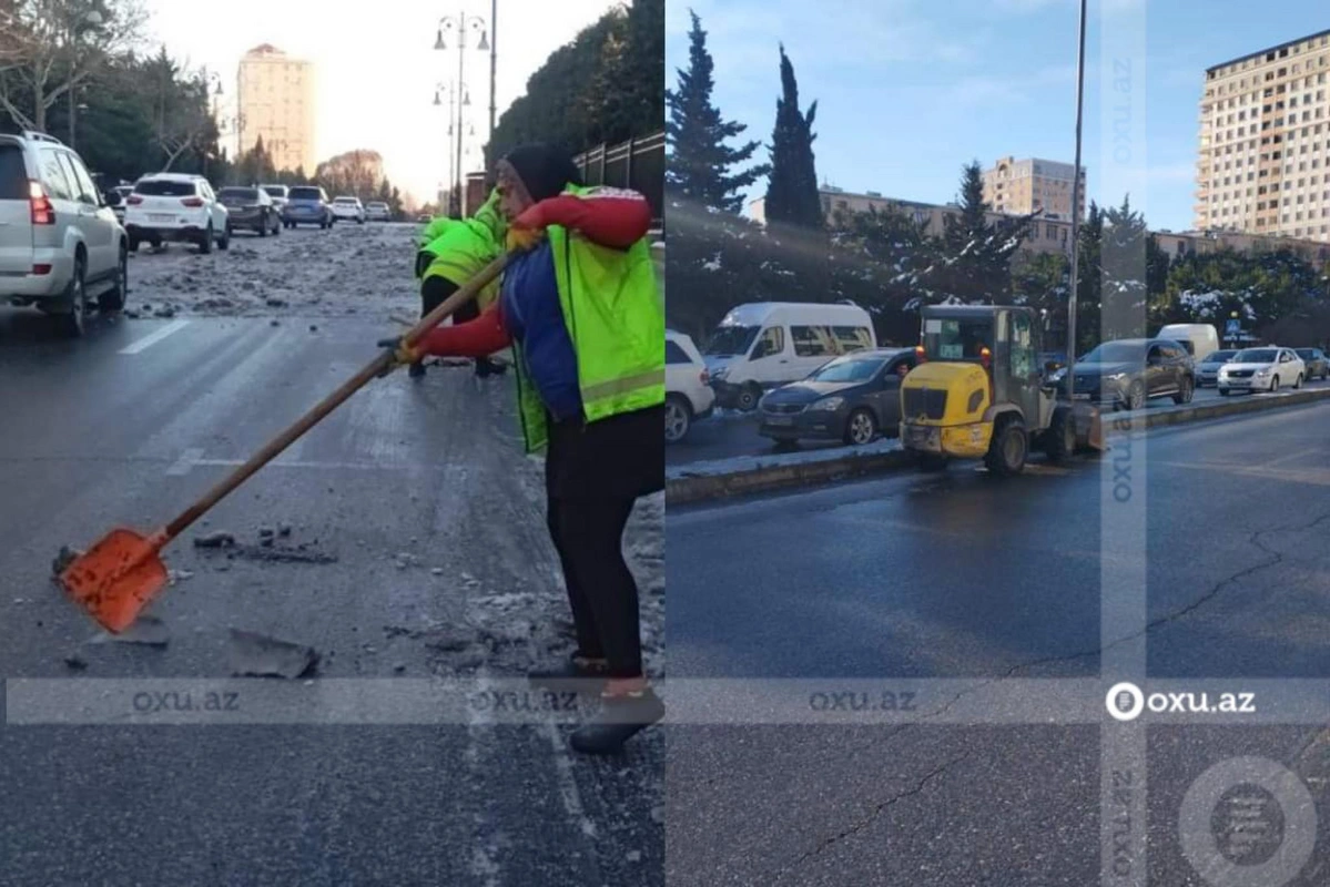 Üç gündür buzlu qalan yollar: “Eləsi var ki, deyir, gəl, həyətimi də təmizlə” - AÇIQLAMA + FOTO/VİDEO