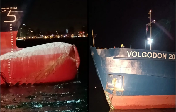 İstanbul sahillərində iki yük gəmisi toqquşub - FOTO