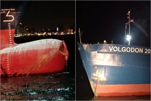 İstanbul sahillərində iki yük gəmisi toqquşub - FOTO