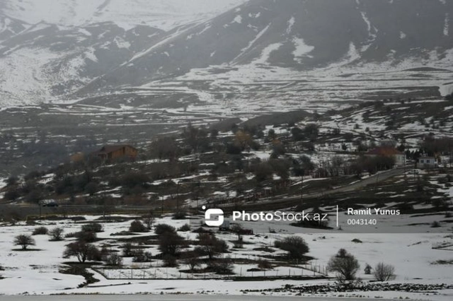 Фактическая погода: в некоторых районах Азербайджана выпал снег - ОБНОВЛЕНО