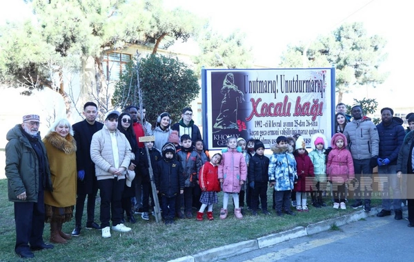 Xocalı soyqırımının qurbanı olan uşaqların xatirəsinə Bakıda 63 ağac əkilib - FOTO