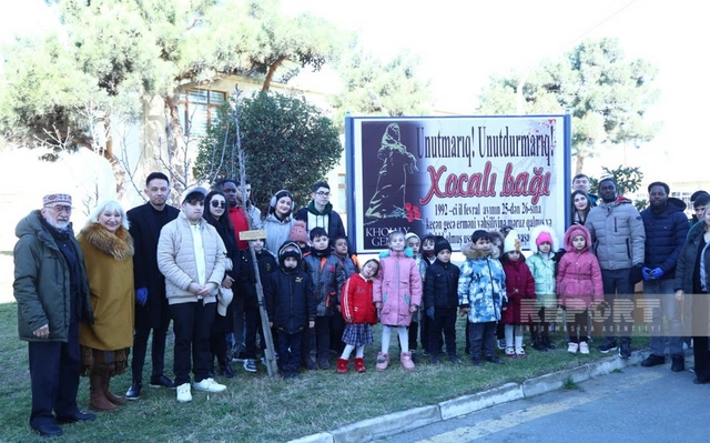 Xocalı soyqırımının qurbanı olan uşaqların xatirəsinə Bakıda 63 ağac əkilib - FOTO