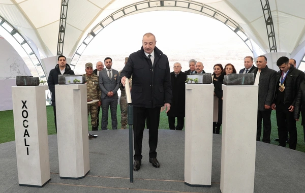 Ильхам Алиев заложил фундамент мемориала жертвам Ходжалинского геноцида - ОБНОВЛЕНО + ФОТО/ВИДЕО