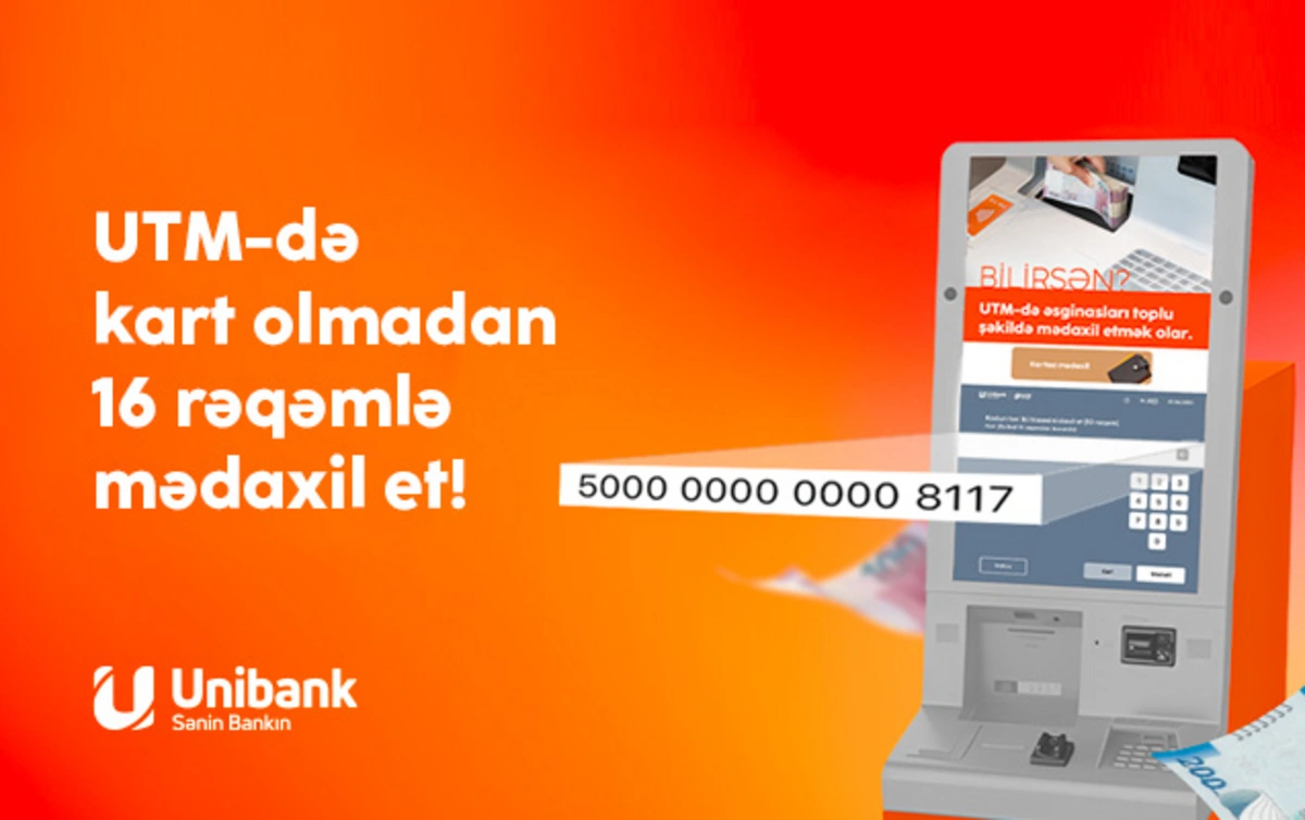 Kart üzərinizdə olmadan da “Unibank” bankomatlarından pul yükləyə bilərsiniz