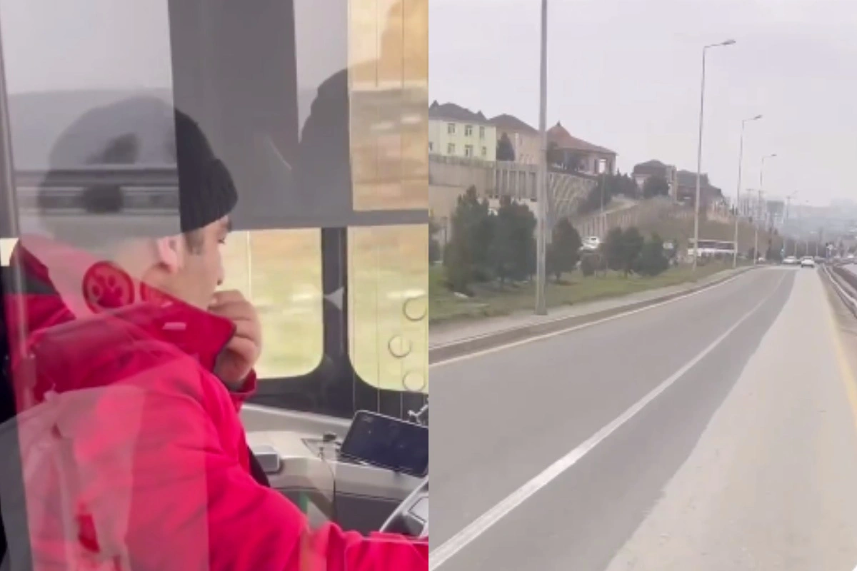 Bakıda avtobus sürücüsü sərnişinlərin həyatını heçə saydı: Günəbaxan tumu çırtlayıb, seriala baxdı - VİDEO