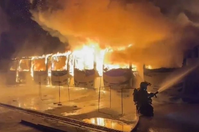 В Турции на стоянке вспыхнул пожар: сгорели 15 автобусов - ФОТО/ВИДЕО