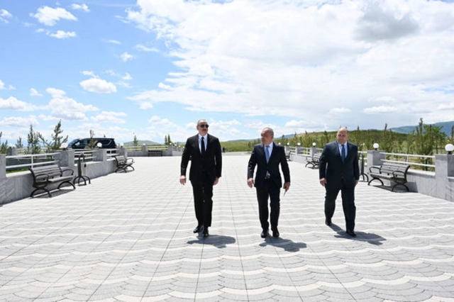 Ильхам Алиев принял участие в открытии комплекса водохранилищ Кенделенчай в Физули - ОБНОВЛЕНО + ФОТО