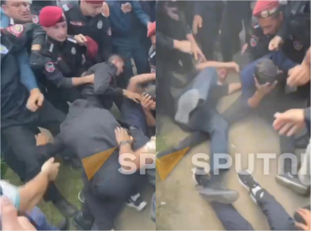 Ermənistan polisi Kirantsın girişində aksiya keçirən 14 nəfəri saxlayıb