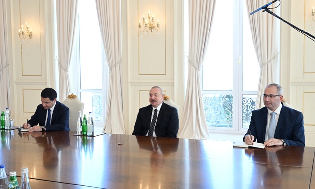 Президент Ильхам Алиев принял делегацию во главе с председателем Сейма Латвии