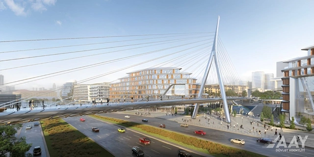 В Баку строится уникальный подвесной пешеходный мост