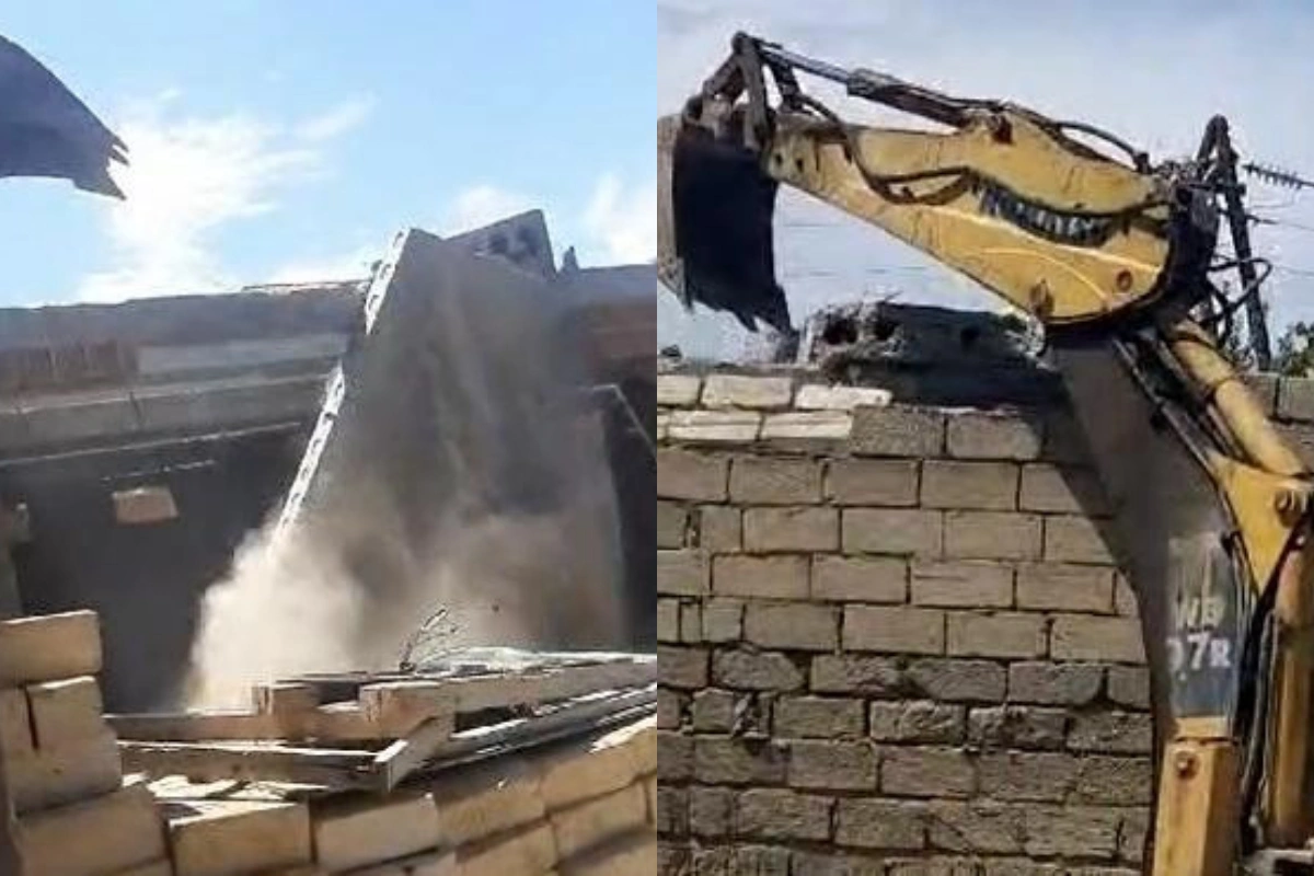 В Баку снесена незаконная постройка - ВИДЕО