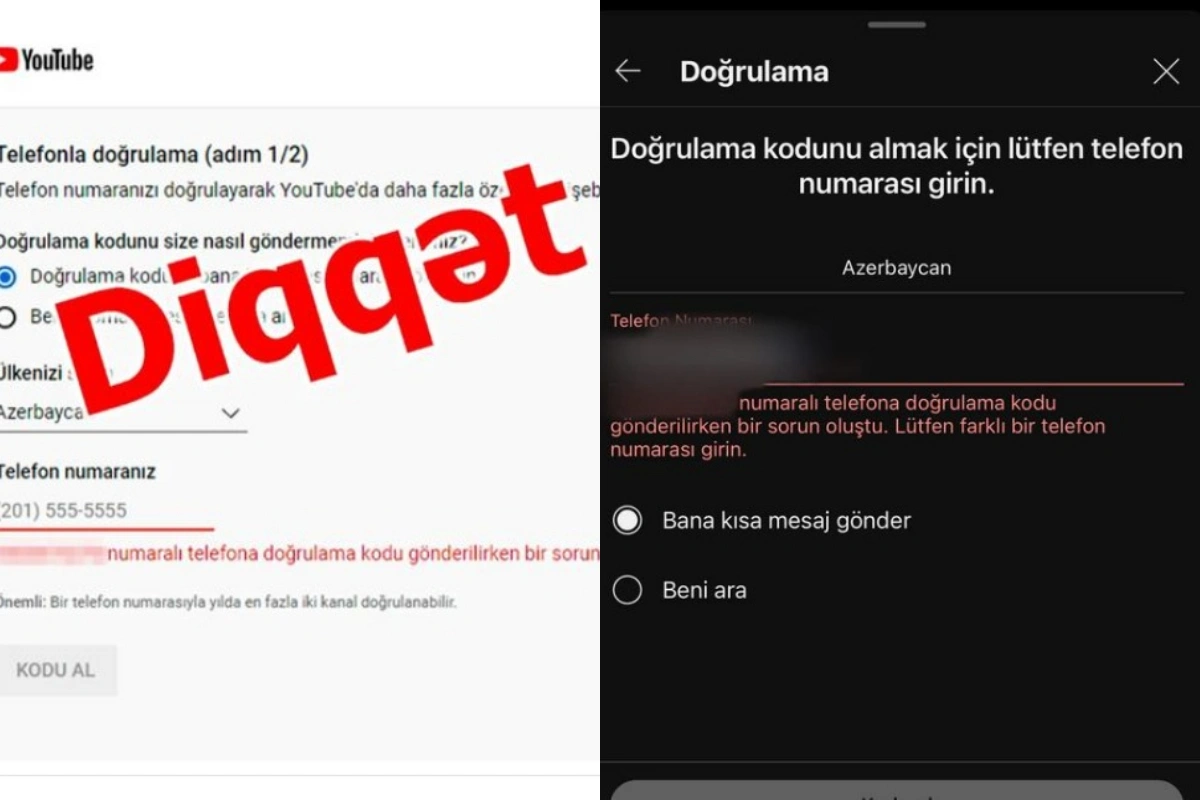 "Google", "YouTube" platformaları Azərbaycan nömrələrini təsdiq etmir - AÇIQLAMA