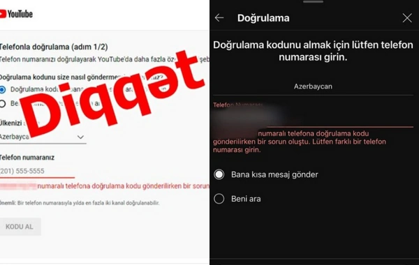 "Google", "YouTube" platformaları Azərbaycan nömrələrini təsdiq etmir - AÇIQLAMA