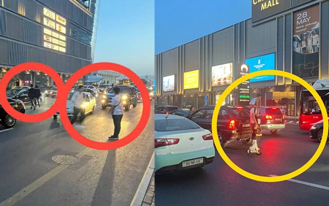 Социальные сети бьют тревогу: опасный участок дороги у нового ТЦ Crescent Mall в Баку