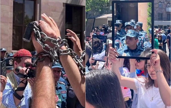 В Армении продолжаются акции: протестующие собрались с зеркалами и цепями в руках