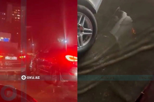 В Баку прорвало канализационную трубу: на дороге образовался затор