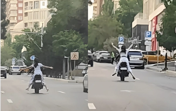 Bakıda motosiklet sürücüsü təhlükə saçdı