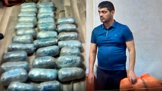 Задержан наркокурьер, контрабандой переправивший в Азербайджан 19 кг наркотиков