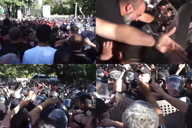 17 полицейских получили ранения во время столкновений у здания парламента Армении