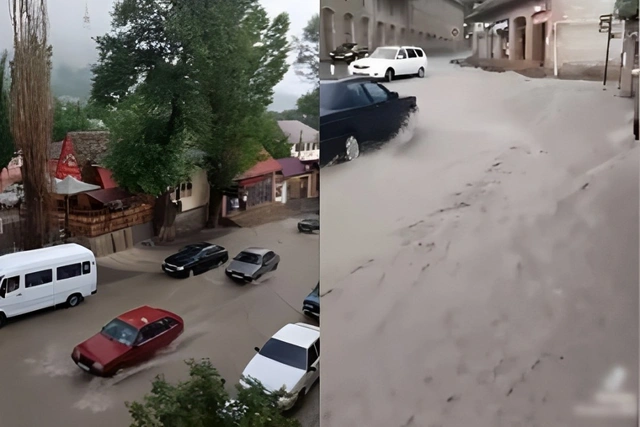 Стихийное бедствие в Шеки: город пострадал от сильнейшего ливня