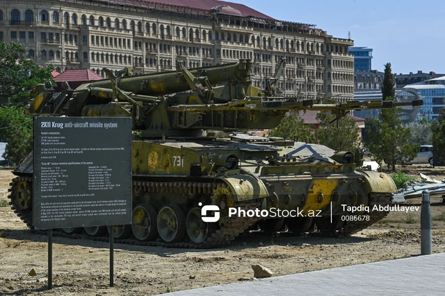 Обнаруженный в Ходжалы ЗРК доставлен в Парк военных трофеев в Баку