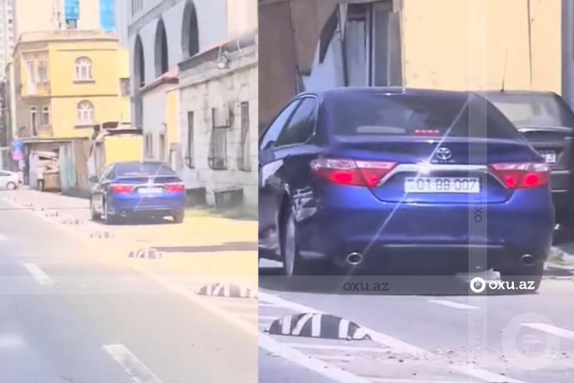 В Баку водитель "перепутал" дорогу: полиция разыскивает проехавшего по велодорожке нарушителя