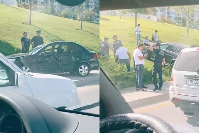 Цепная авария в Баку: протаранил машины на ходу, затем въехал на газон