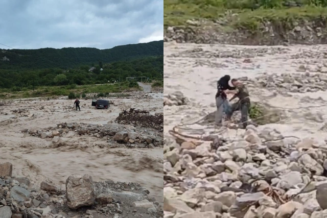 Сотрудники МЧС спасли трех граждан из бушующей реки