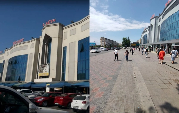 Перед зданием ТЦ "Лачын" ликвидировали незаконную парковку
