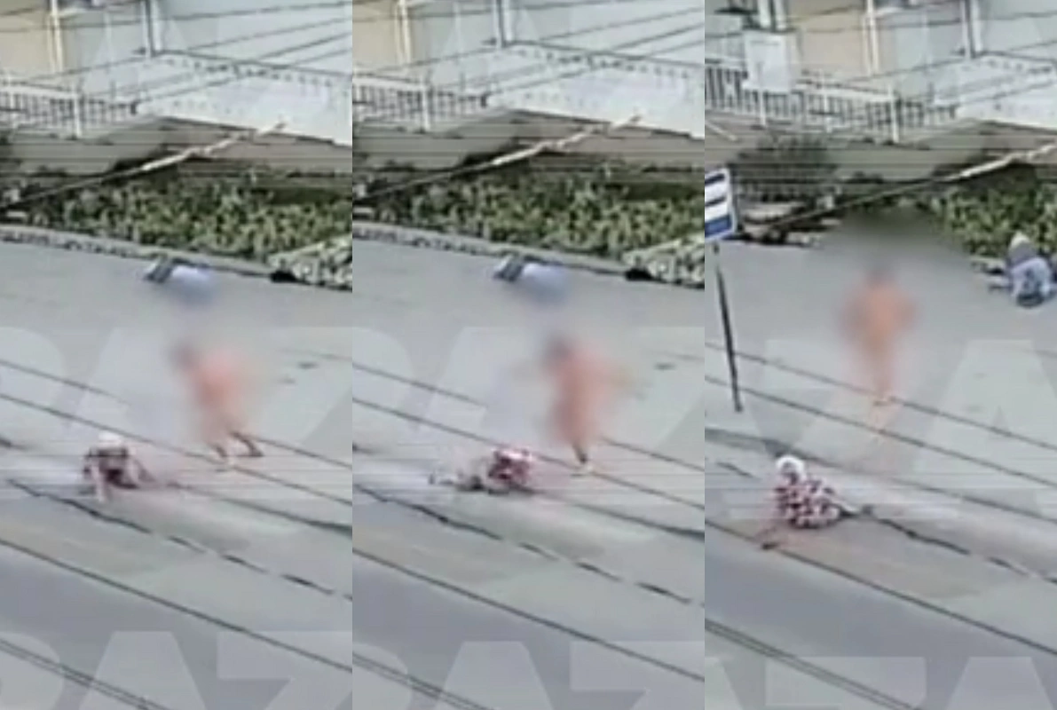 Sevastopolda dəhşətli görüntülər: Çılpaq kişi küçədə yaşlı qadınlara hücum etdi