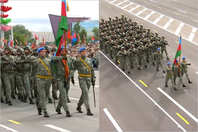Азербайджанские военнослужащие приняли участие в параде в Минске