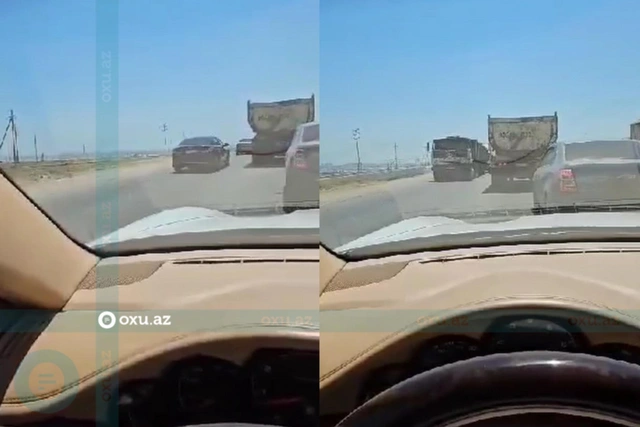 Объехать всех: на балаханской дороге водители создали опасную ситуацию