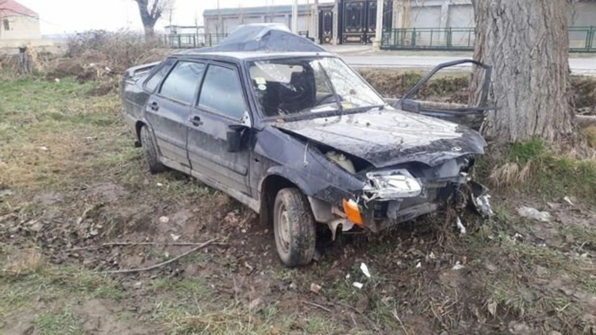 В Сальяне автомобиль врезался в дерево, есть пострадавшие