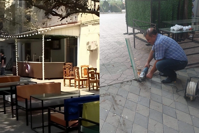 В Баку владелец ресторана занял тротуар: ИВ пресекла произвол