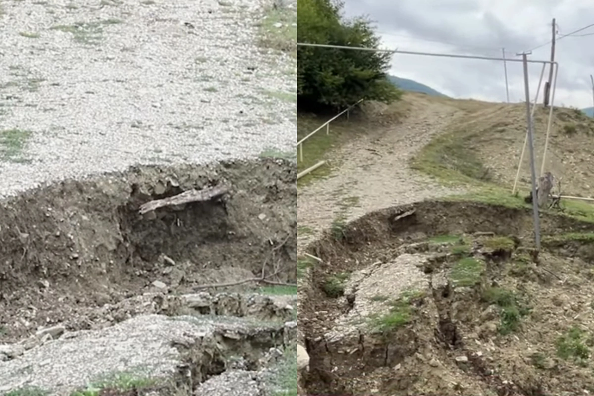 Жители шамахинского села опасаются за свои дома после оползня