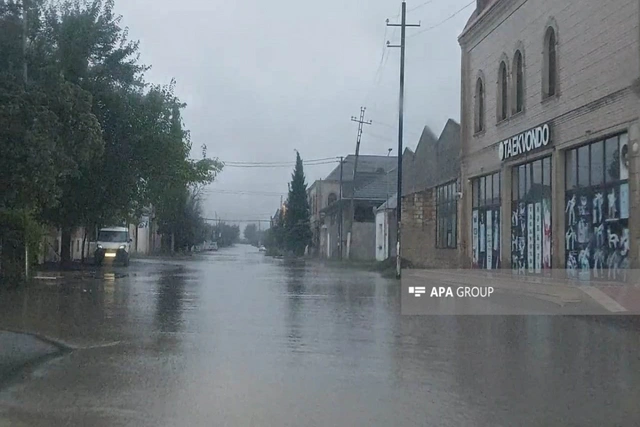 В Гяндже из-за сильного ливня оказались затоплены около 30 частных домов