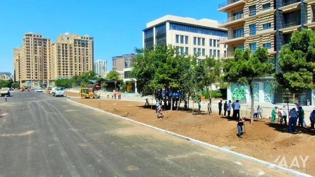 Bakıda "Cavanşir" körpüsünün ərazisində yeni yolun inşası yekunlaşır