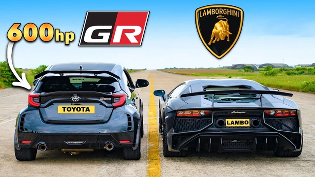 Toyota GR Yaris сразилась в гонке с Lamborghini Aventador SV